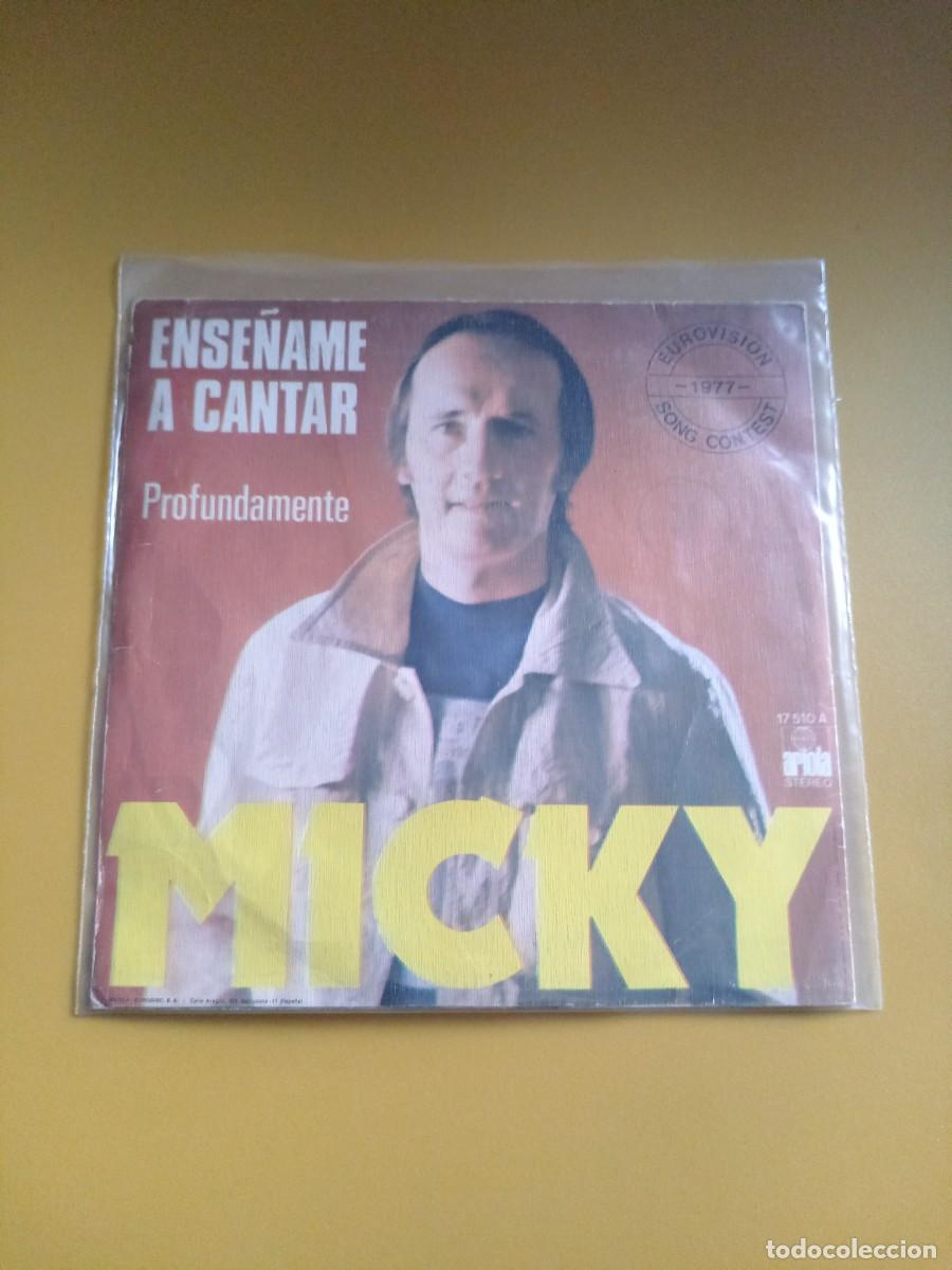 Discos de vinilo: Micky - Ens&eacute;&ntilde;ame a cantar / Profundamente 1977 - Foto 2