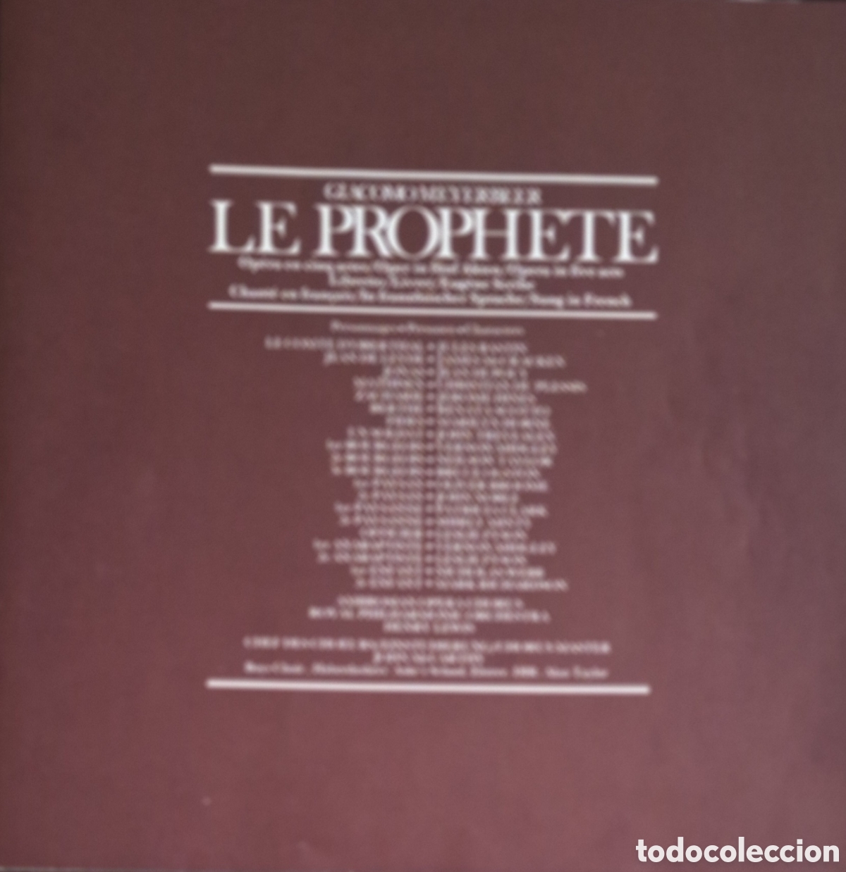 Discos de vinilo: Caja Le Prophete. Meyerbeer. Dtor: Lewis - Foto 2