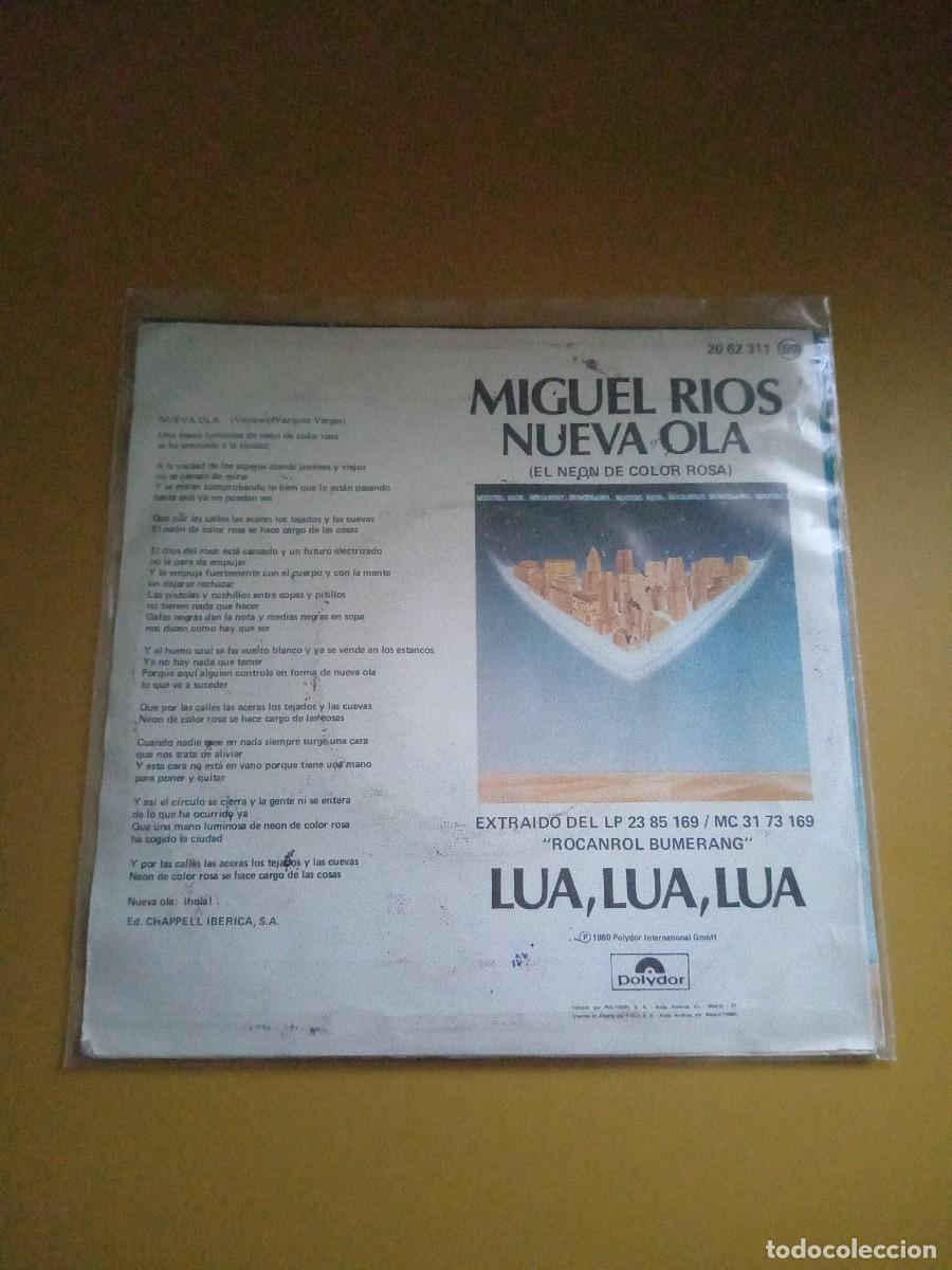 Discos de vinilo: Miguel R&iacute;os - Nueva ola / Lua, Lua, Lua 1980 - Foto 2