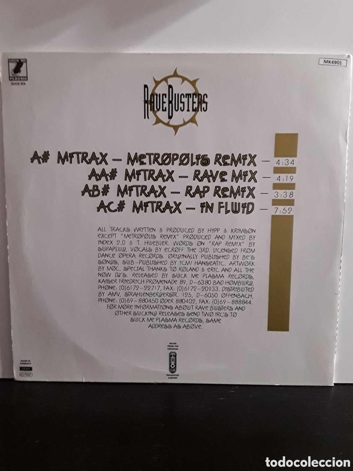 Discos de vinilo: Rave Busters &lrm;&ndash; Mitrax (Ultra Remixes) - Foto 2