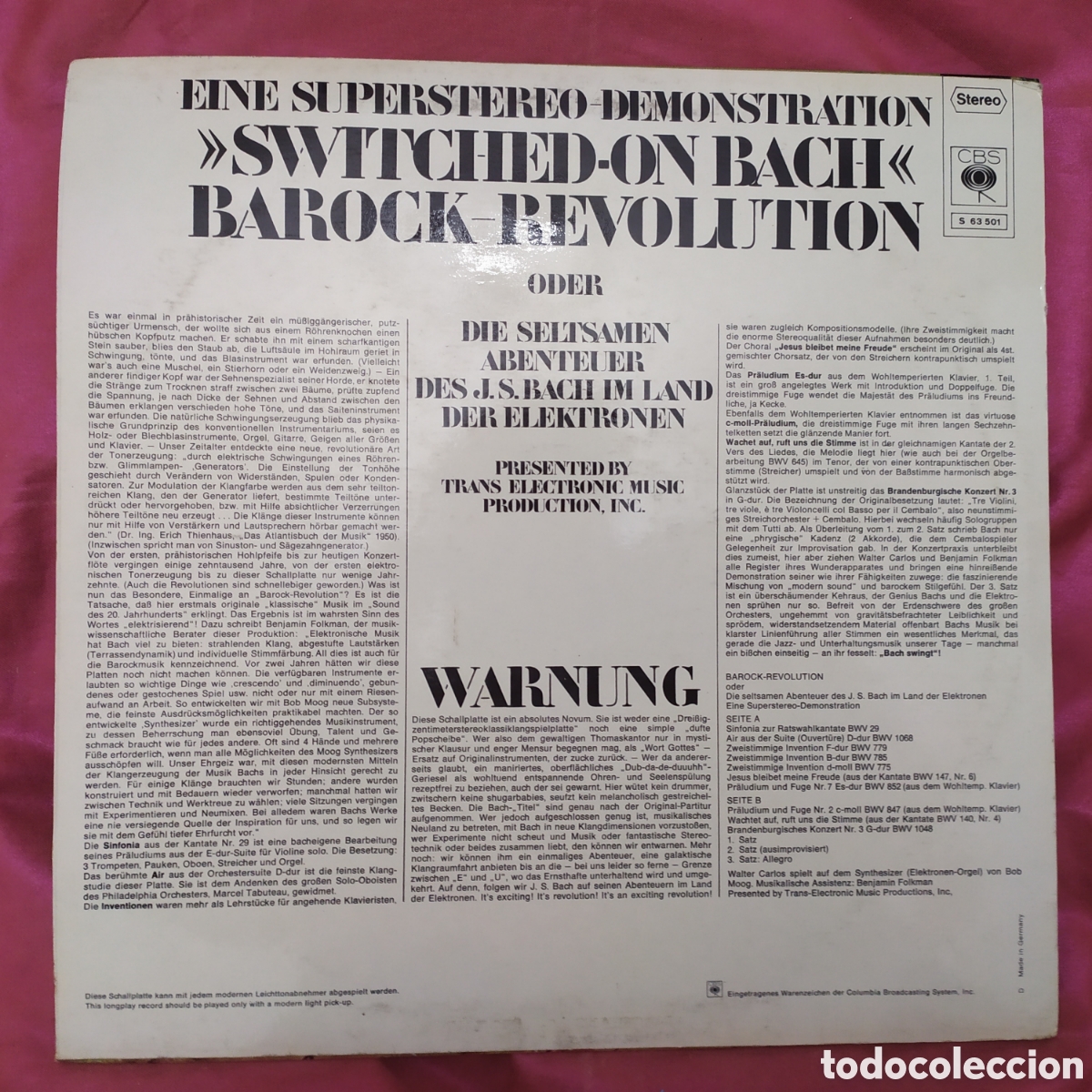 Discos de vinilo: Switched-on BACH - Barock R&eacute;volution - Foto 2
