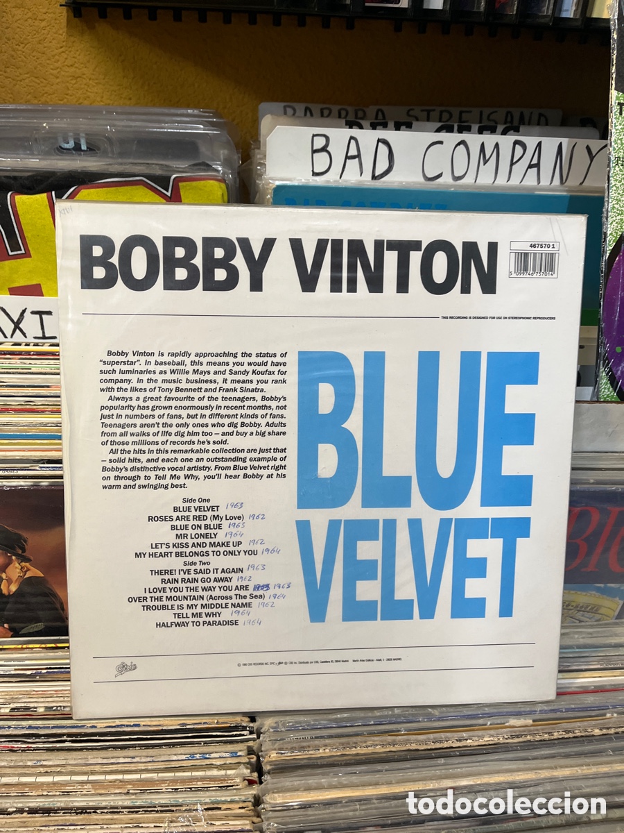 Discos de vinilo: Bobby vinton blue velvet - Foto 2
