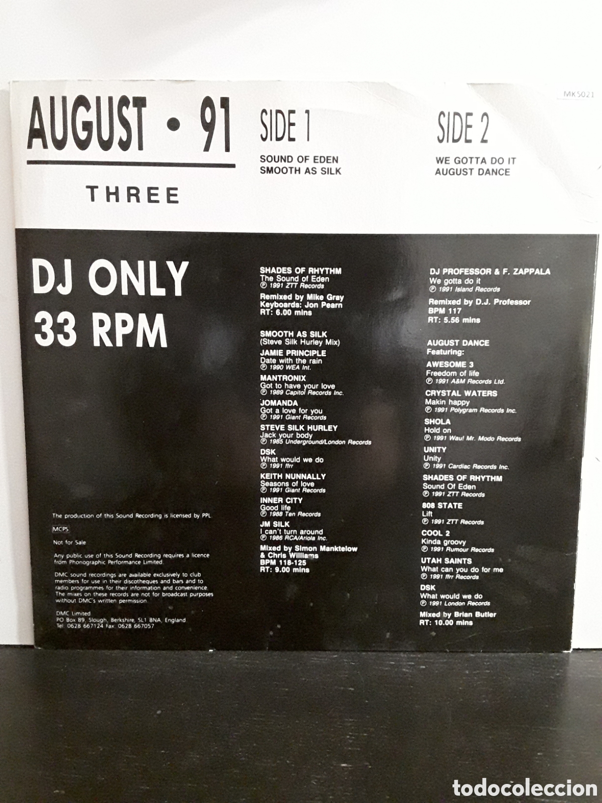 Discos de vinilo: August &bull; 91 (Three) DANCE - Foto 2