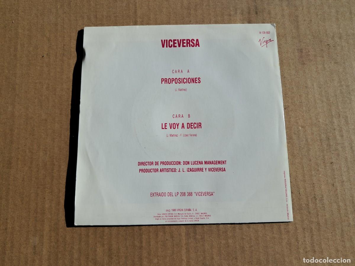 Discos de vinilo: VICEVERSA - PROPOSICIONES SINGLE 1988 - Foto 3