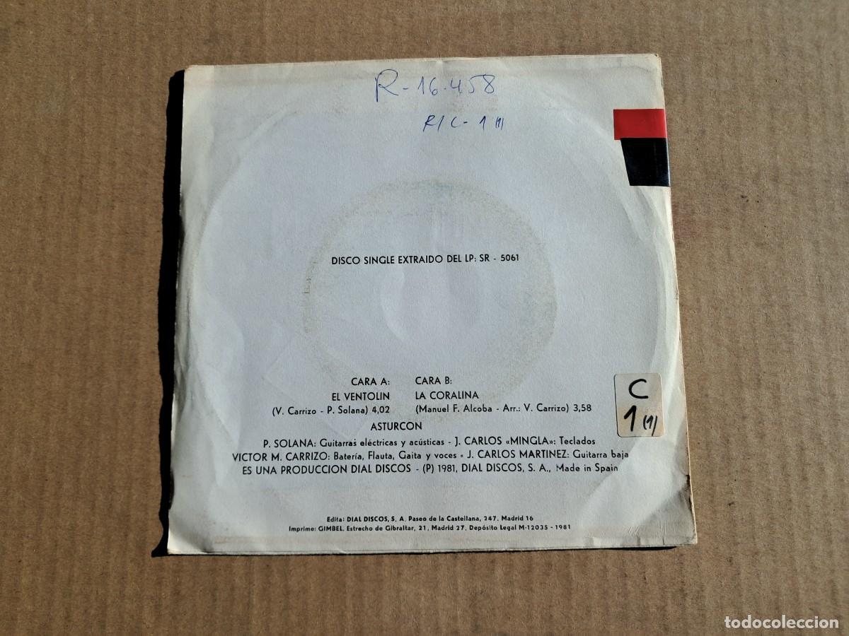 Discos de vinilo: ASTURCON - EL VENTOLIN SINGLE PROMOCIONAL 1981 - Foto 3