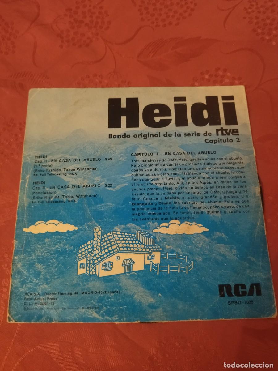 Discos de vinilo: HEIDI. BANDA ORIGINAL DE LA SERIE DE RTVE. CAPITULO 2. disco cuento. - Foto 2