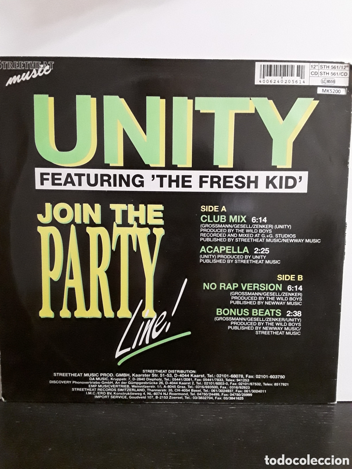 Discos de vinilo: Unity Featuring The Fresh Kid &lrm;&ndash; Join The Party Line ! - Foto 2