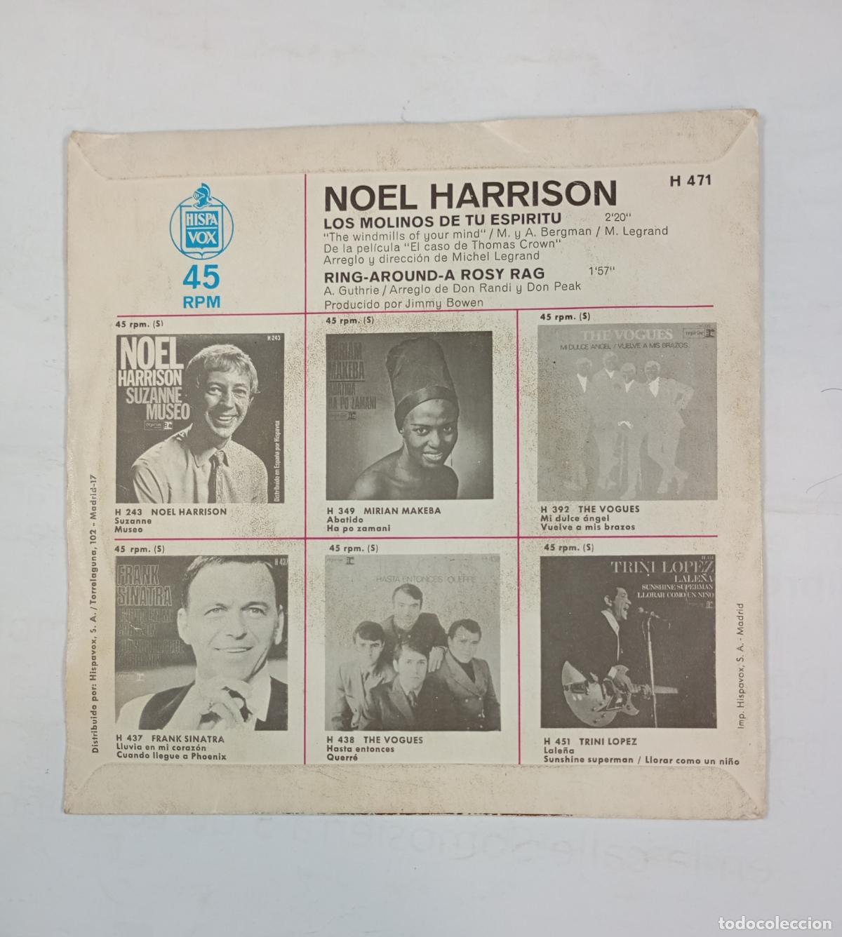Discos de vinilo: NOEL HARRISON - LOS MOLINOS DE TU ESPIRITU. SINGLE. TDKDS24C - Foto 2