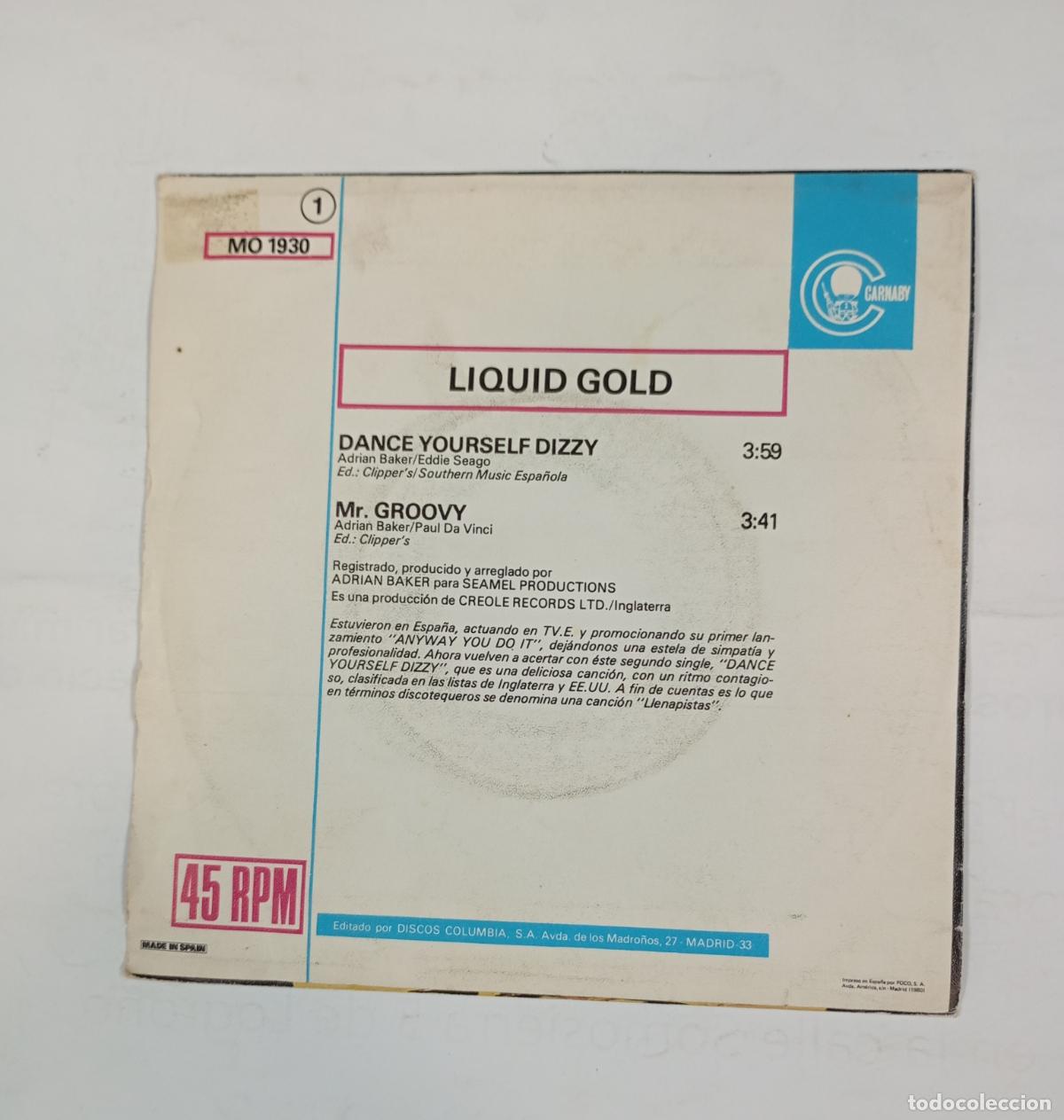 Discos de vinilo: LIQUID GOLD - DANCE YOURSELF DIZZY - SINGLE. TDKDS24C - Foto 2