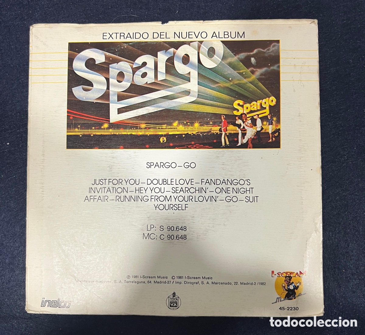 Discos de vinilo: SPARGO - JUST FOR YOU - SINGLE - Foto 2