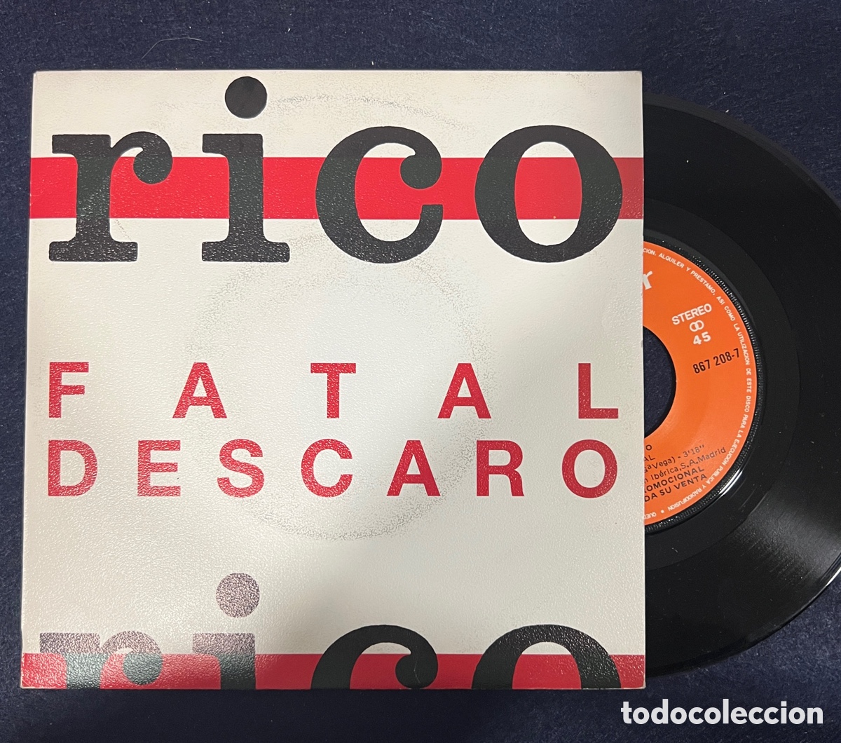 Discos de vinilo: FATAL / DESCARO. Single. Rico - Foto 1