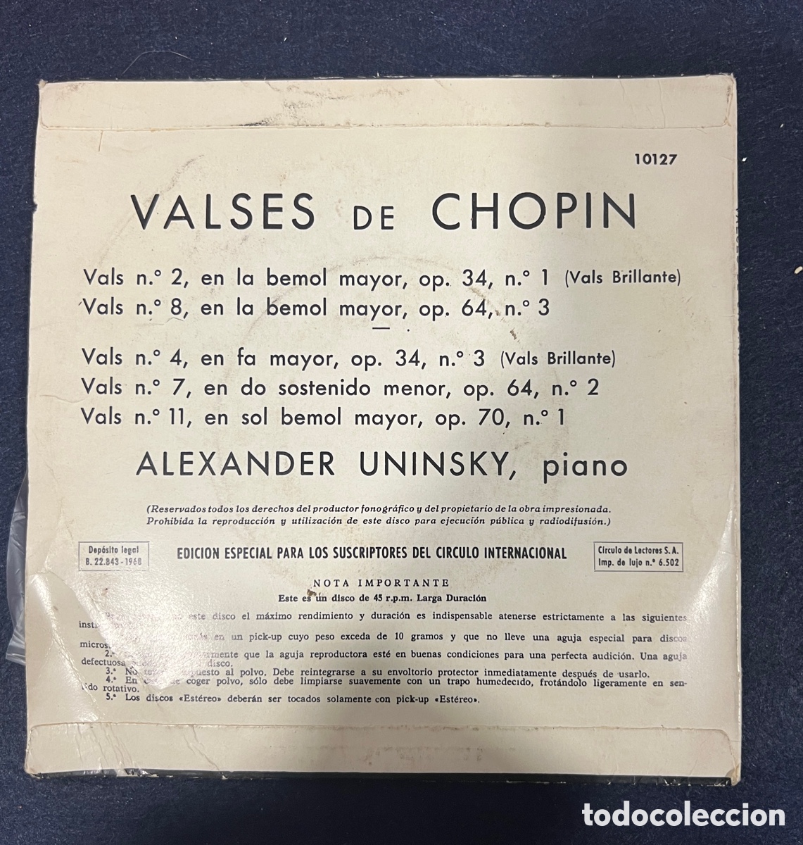 Discos de vinilo: Valses de Chopin Vinilo - Foto 2
