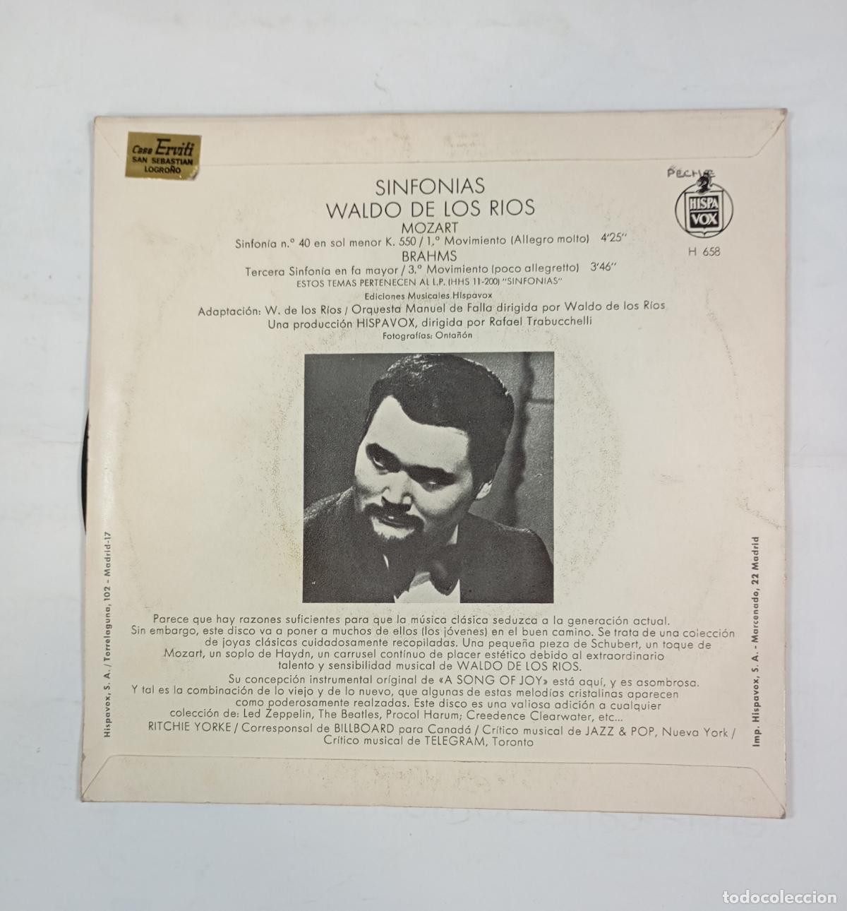 Discos de vinilo: WALDO DE LOS RIOS - SINFONIAS - SINGLE. TDKDS24F - Foto 2