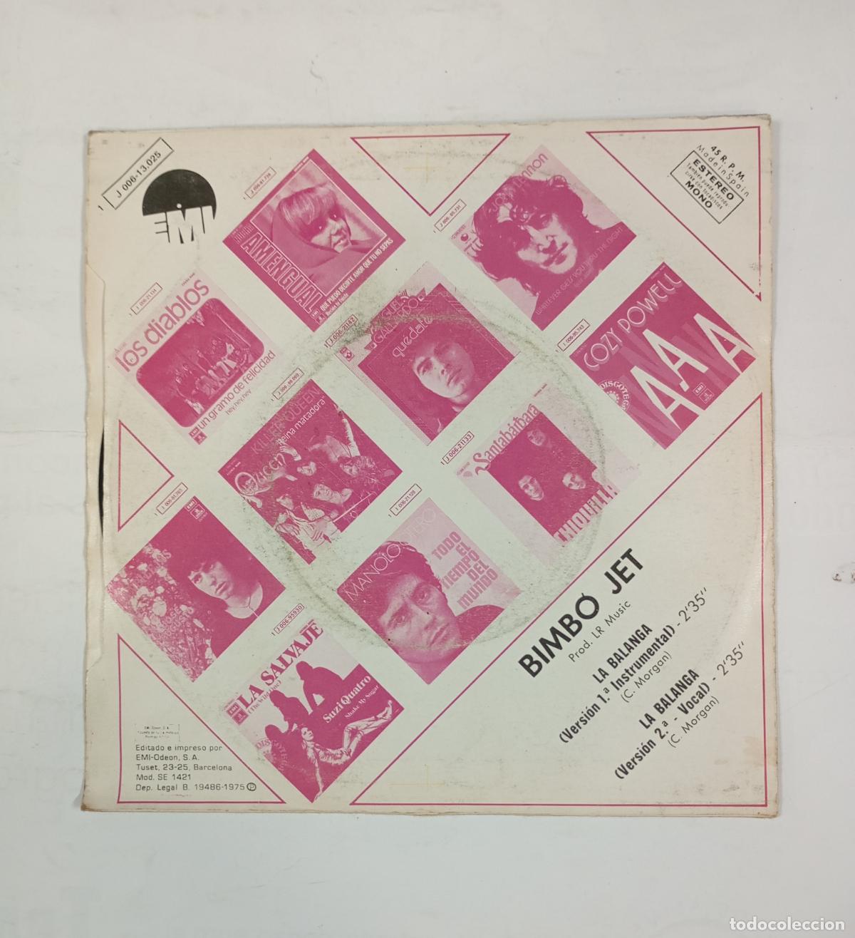 Discos de vinilo: Bimbo Jet - La Balanga - Single. TDKDS24G - Foto 2