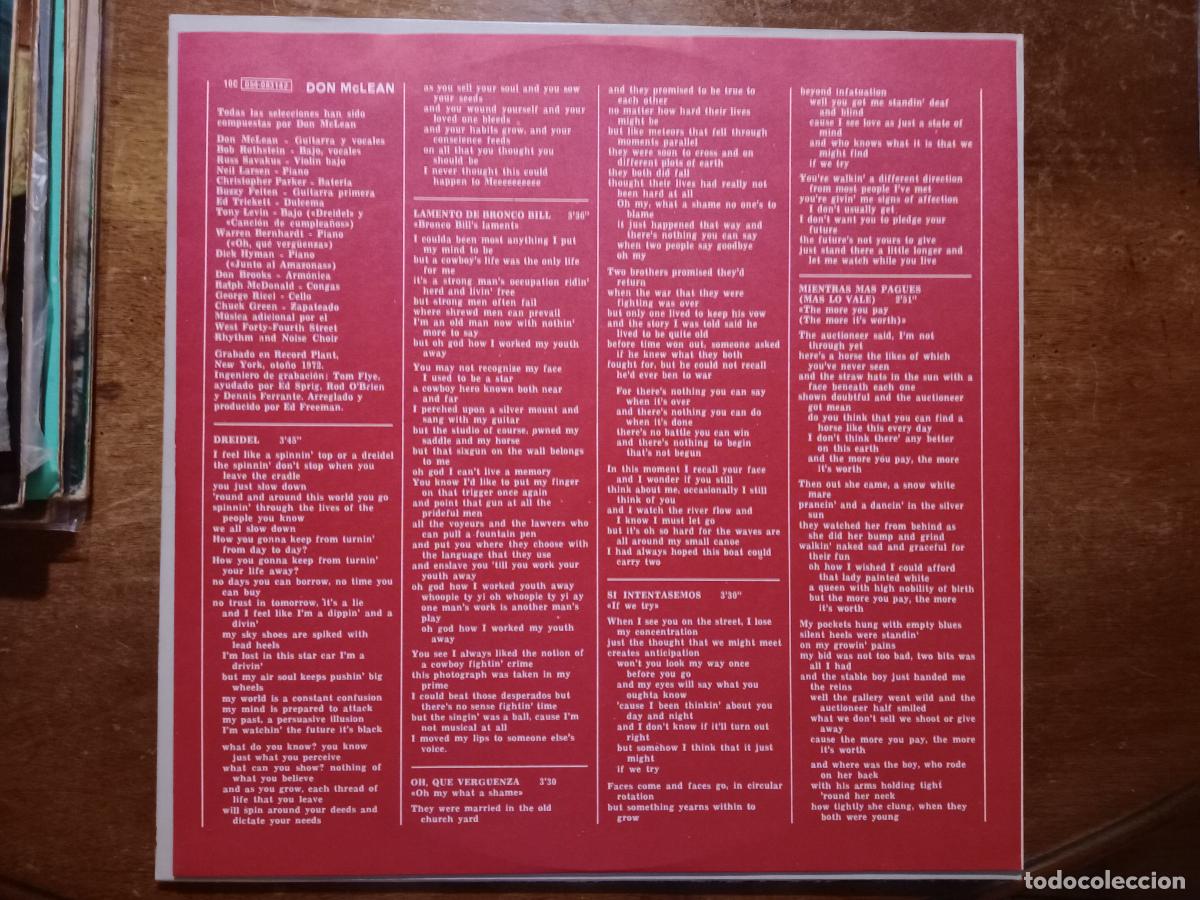 Discos de vinilo: Don McLean - Don McLean - Foto 4