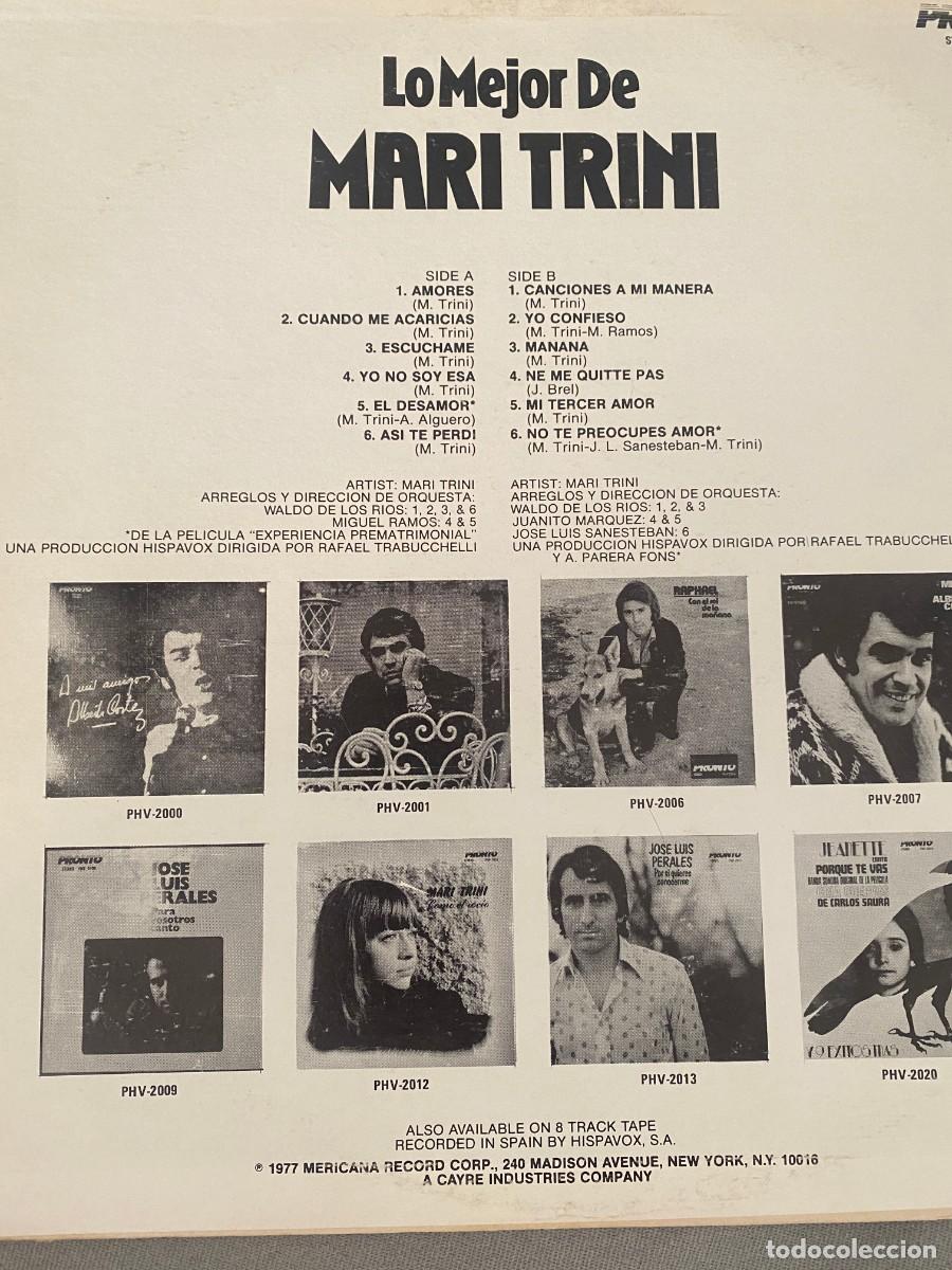 Discos de vinilo: MARI TRINI LP LO MEJOR DE - Foto 1