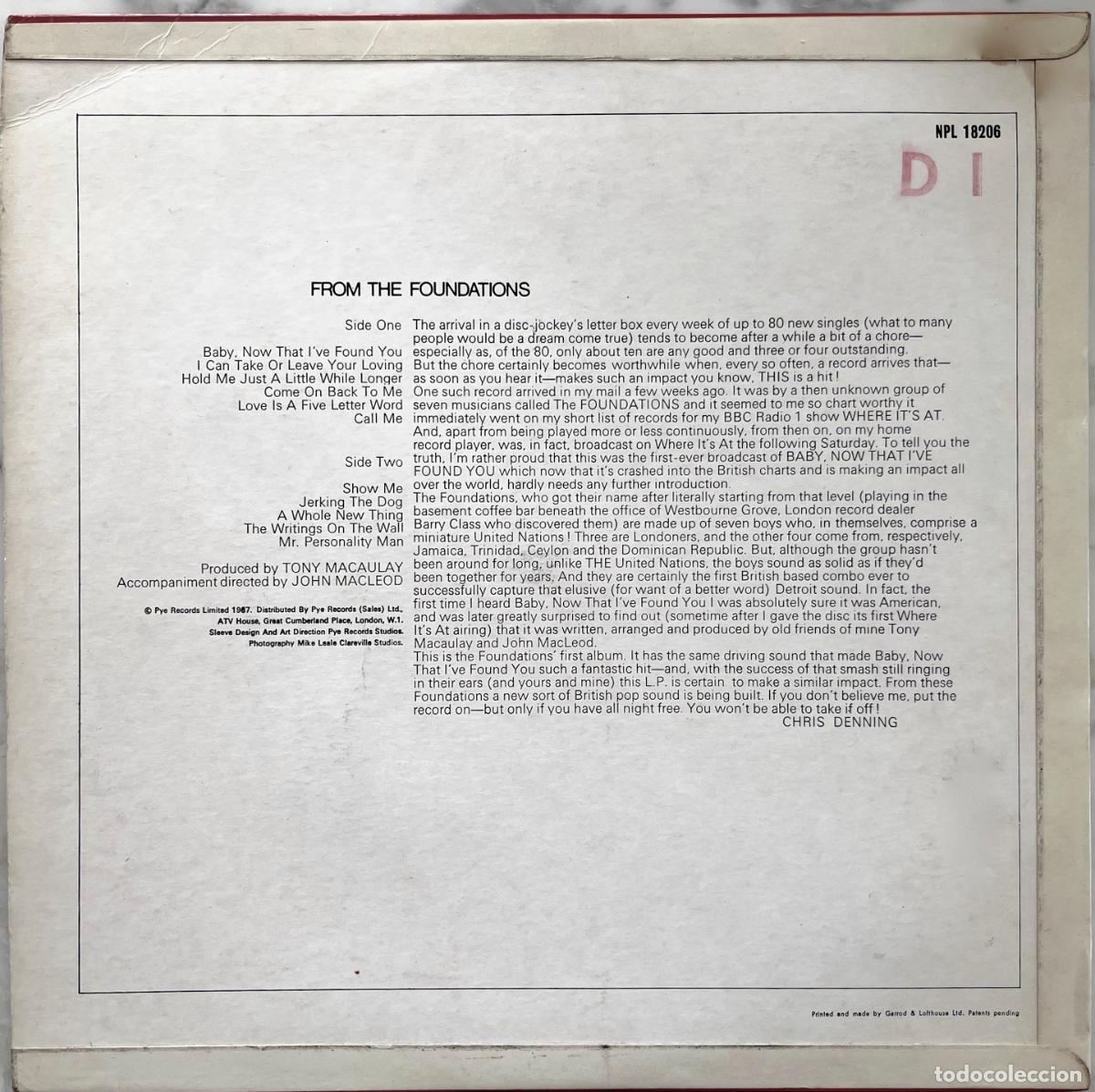 Discos de vinilo: THE FOUNDATIONS, FROM. LP ORIGINAL UK 1967 - Foto 2