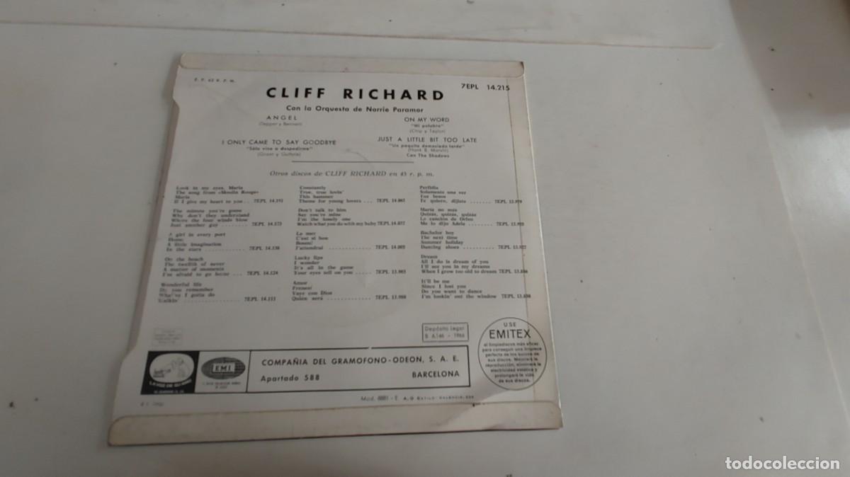 Discos de vinilo: CLIFF RICHARD-EP ANGEL +3 - Foto 2