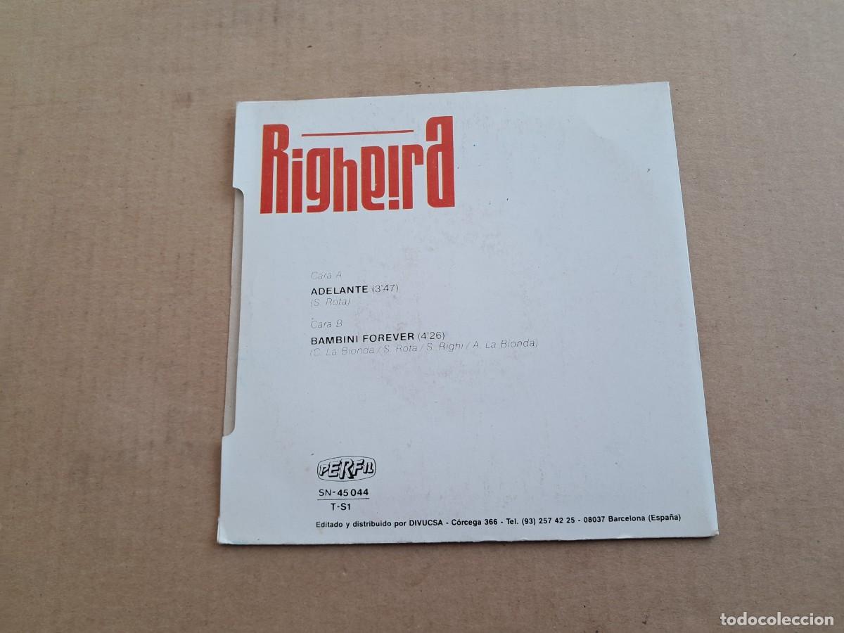 Discos de vinilo: RIGHEIRA - ADELANTE SINGLE 1987 - Foto 3