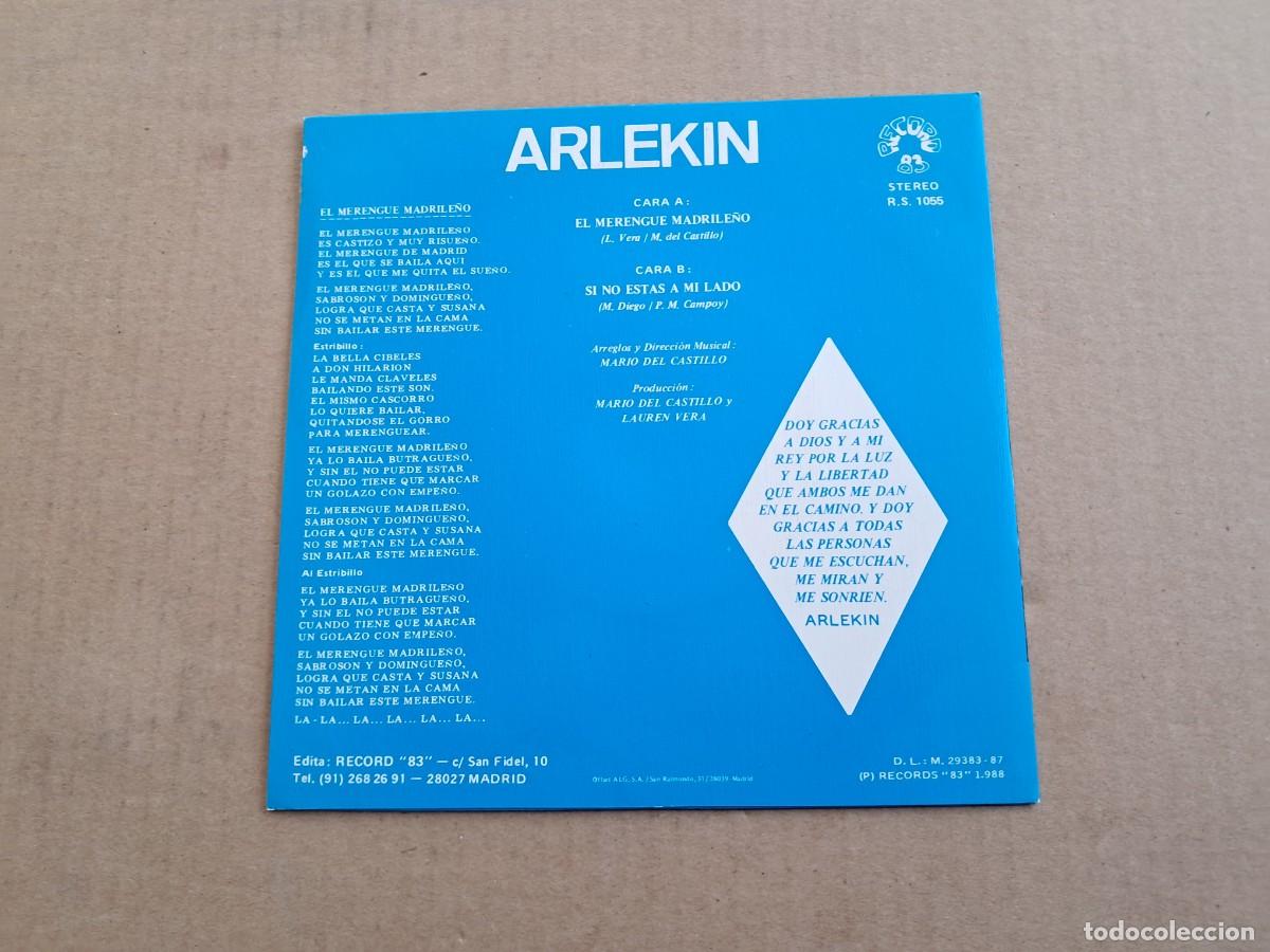 Discos de vinilo: ARLEKIN - EL MERENGUE MADRILE&Ntilde;O SINGLE 1986 - Foto 3