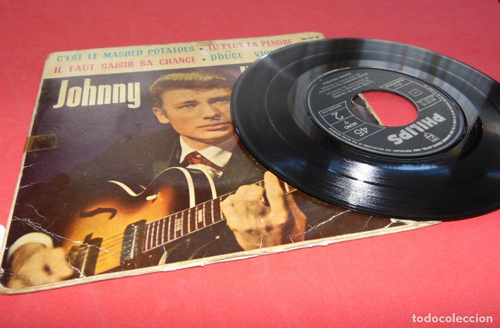 Discos de vinilo: Johnny Hallyday &ndash; Cest Le Mashed Potatoes + 3 - EP 1963 - Foto 4
