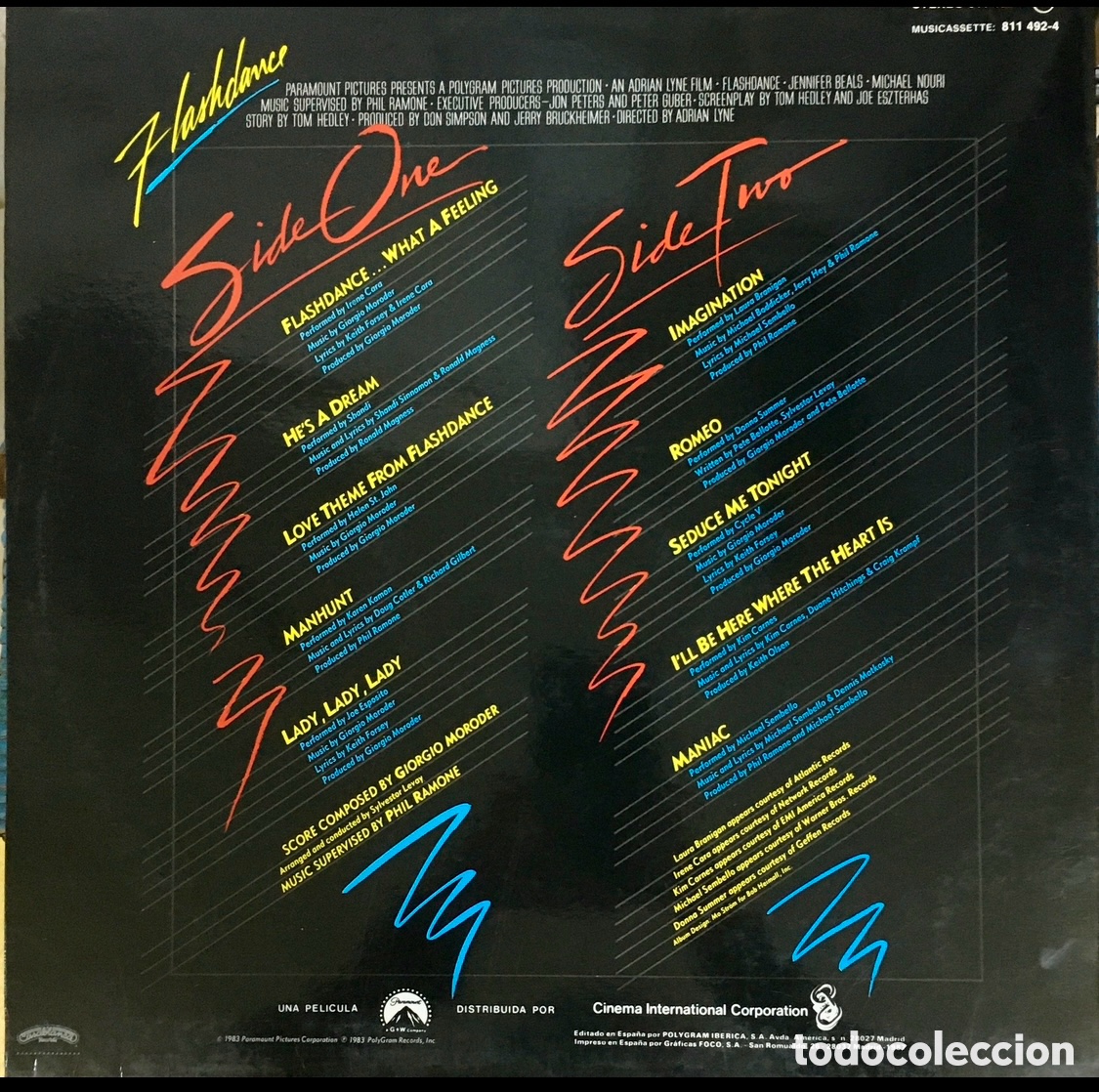 Discos de vinilo: Disco Vinilo LP. BSO. &ldquo;Flashdance&rdquo;. 1987. - Foto 2