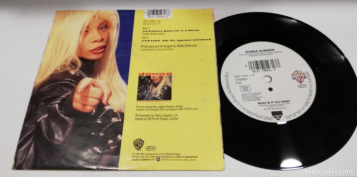 Discos de vinilo: SCO33-Donna Summer - When Love Cries (7&rdquo;, Single) - Foto 2