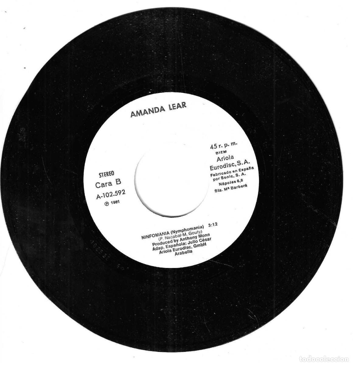 Discos de vinilo: AMANDA LEAR - IGUAL (EGAL) - NIMFOMANIA - ARIOLA 1981 - Foto 3