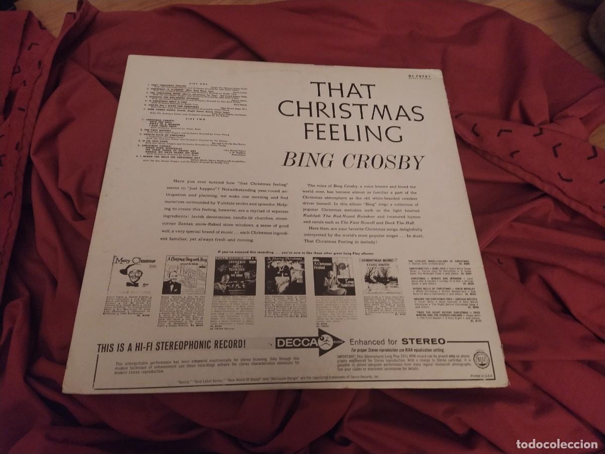 Discos de vinilo: Bing Crosby &ndash; That Christmas Feeling lp decca. uS - Foto 2
