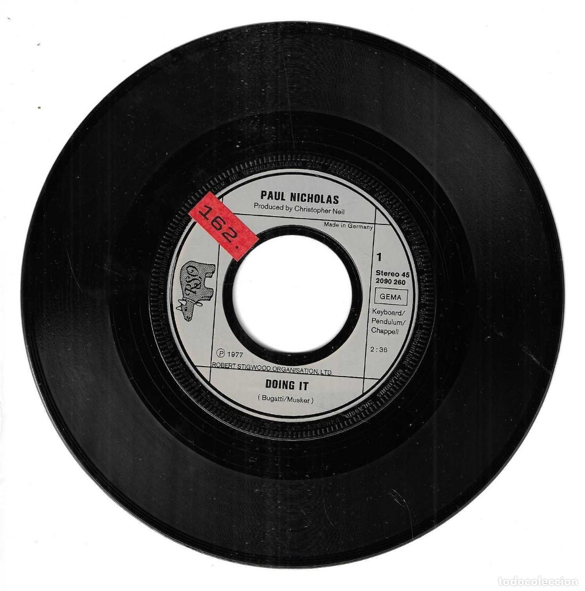 Discos de vinilo: PAUL NICHOLAS - DOING IT - ONLY FOR A MINUTE - RSO 1977 - Foto 2