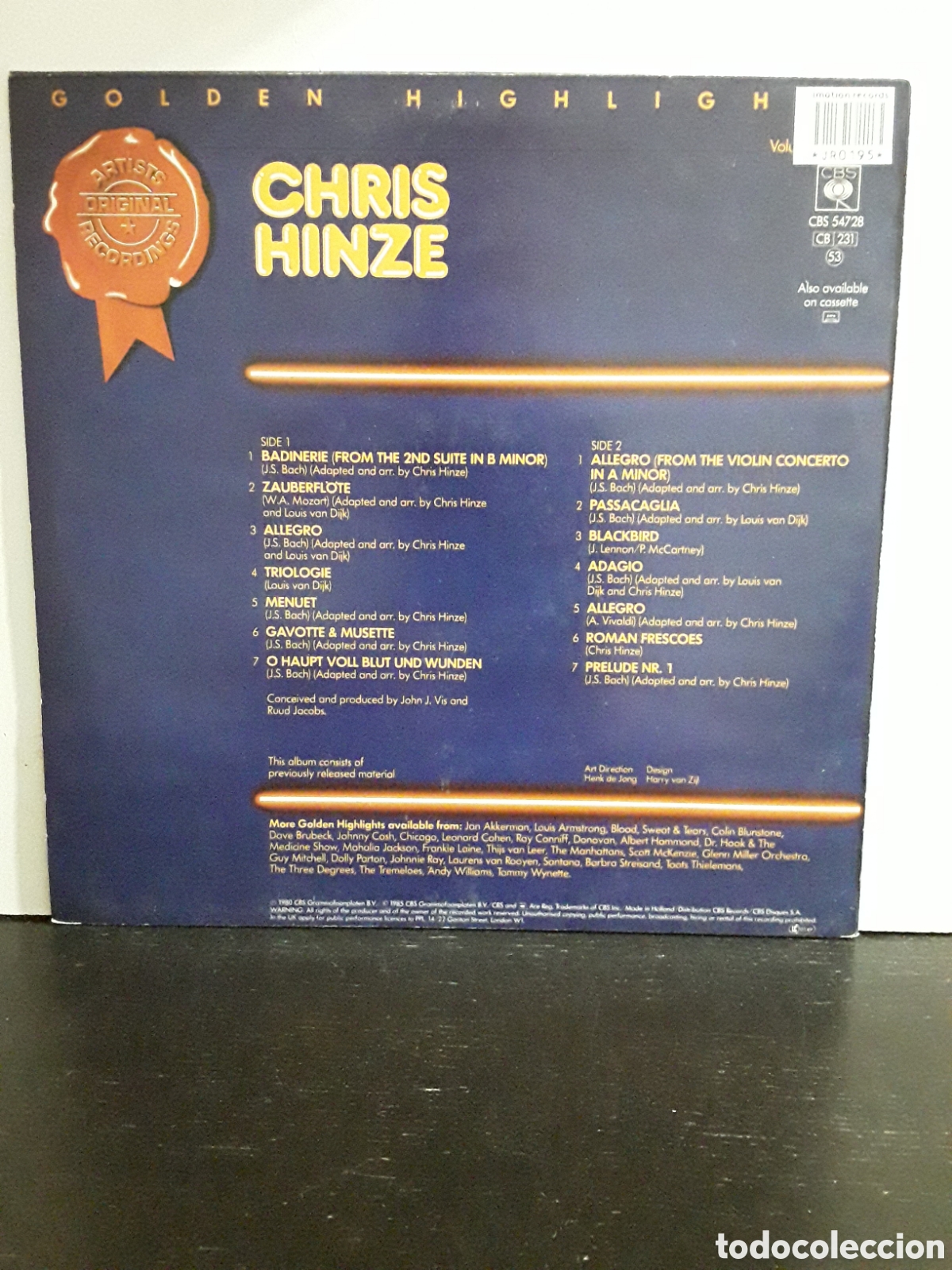 Discos de vinilo: Chris Hinze &lrm;&ndash; Golden Highlights - Foto 2