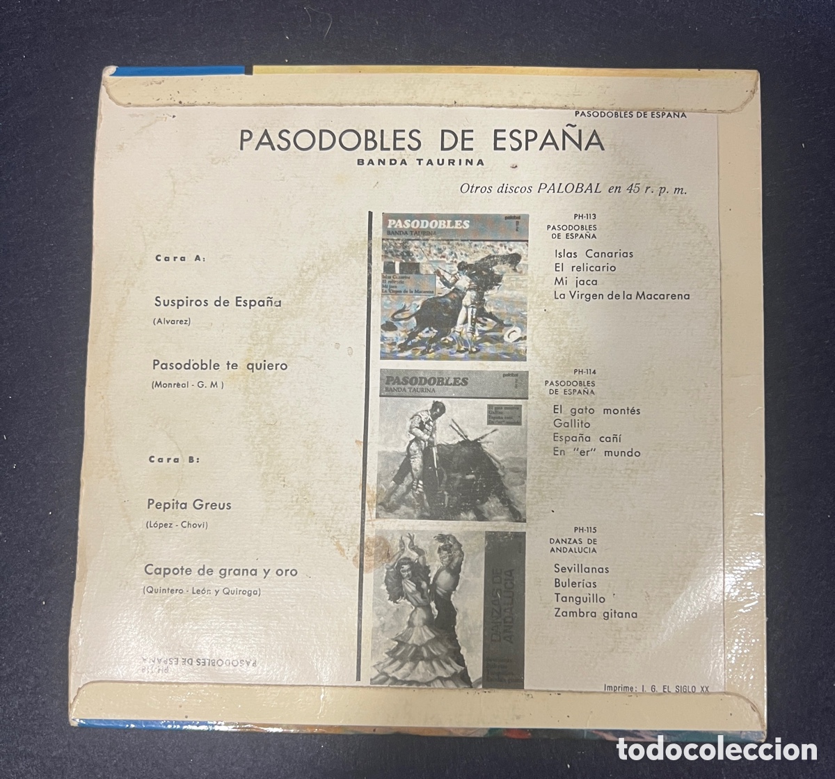 Discos de vinilo: Paso dobles de Espa&ntilde;a taurina - Foto 2