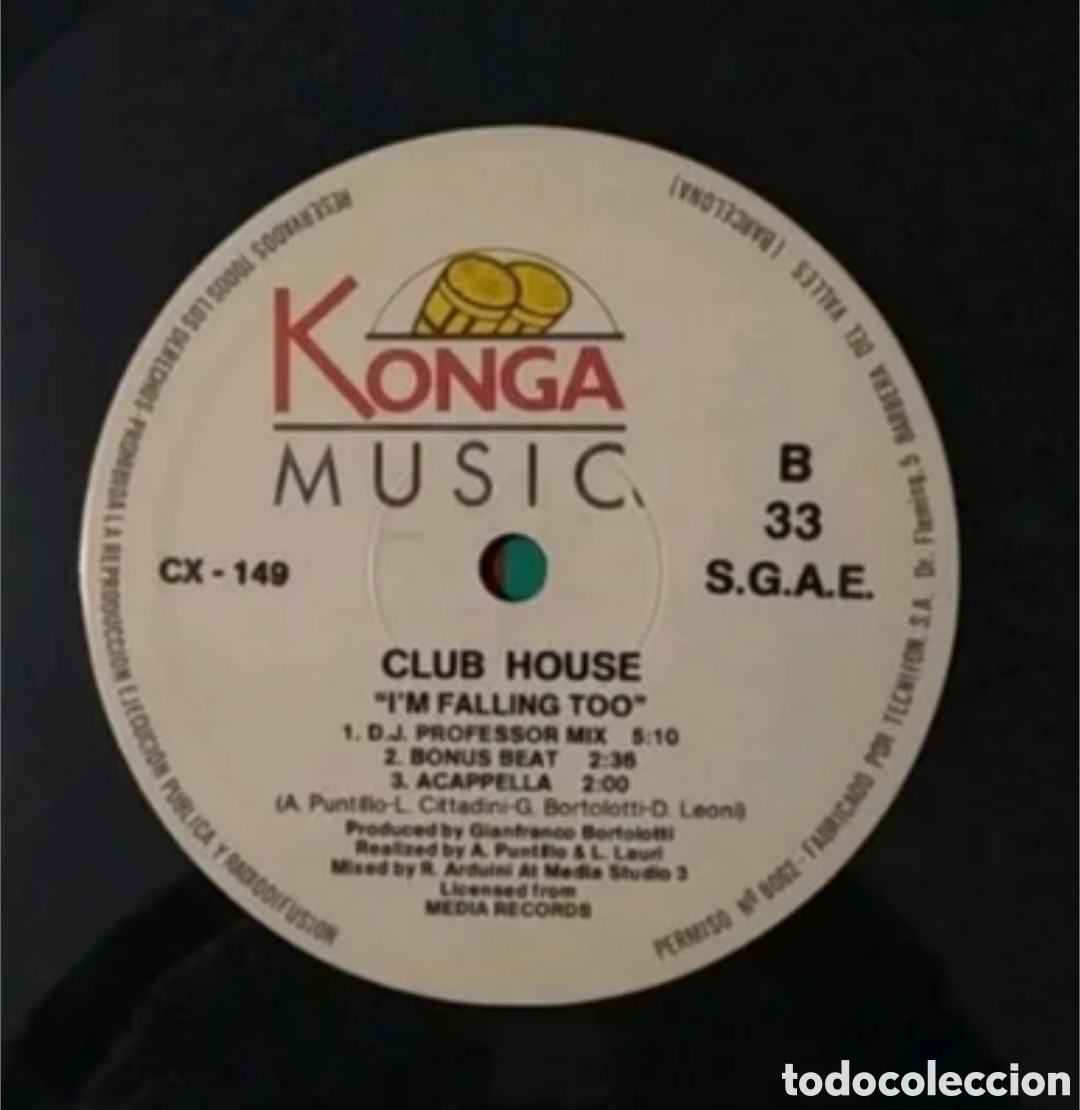 Discos de vinilo: Maxi single Club House. Im falling too - Foto 4