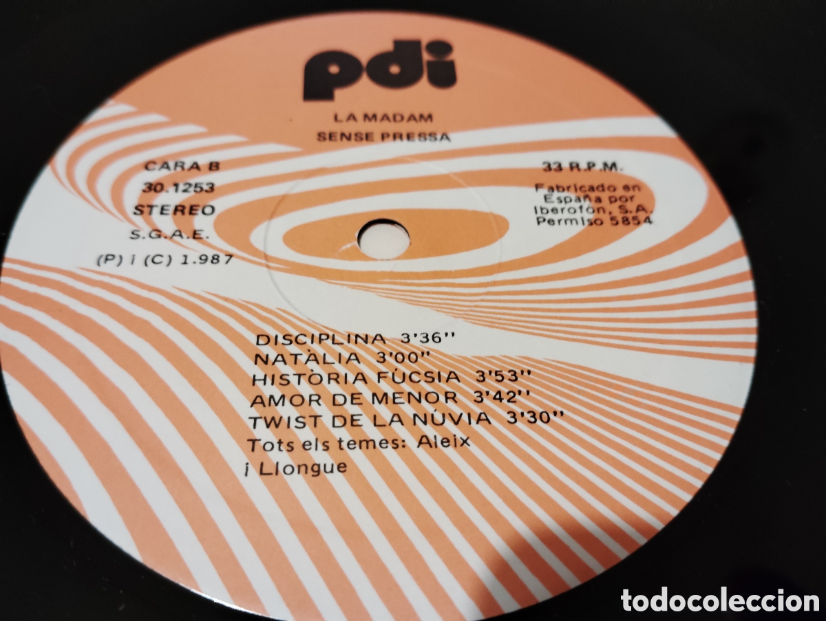 Discos de vinilo: LA MADAM - SENSE PRESSA , 1987 - Foto 4