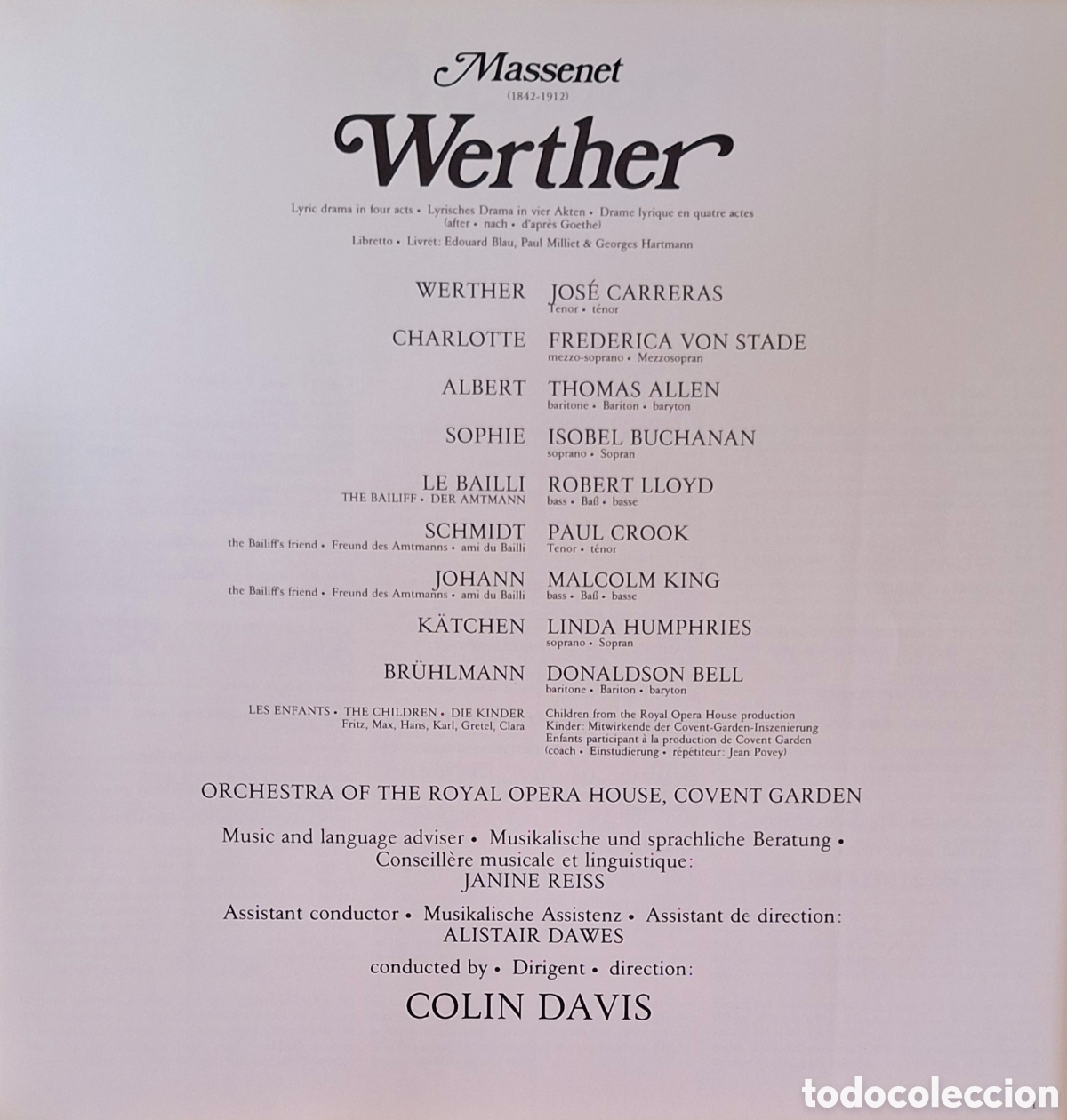 Discos de vinilo: Caja Werther. Massenet. Dtor: Davis - Foto 3
