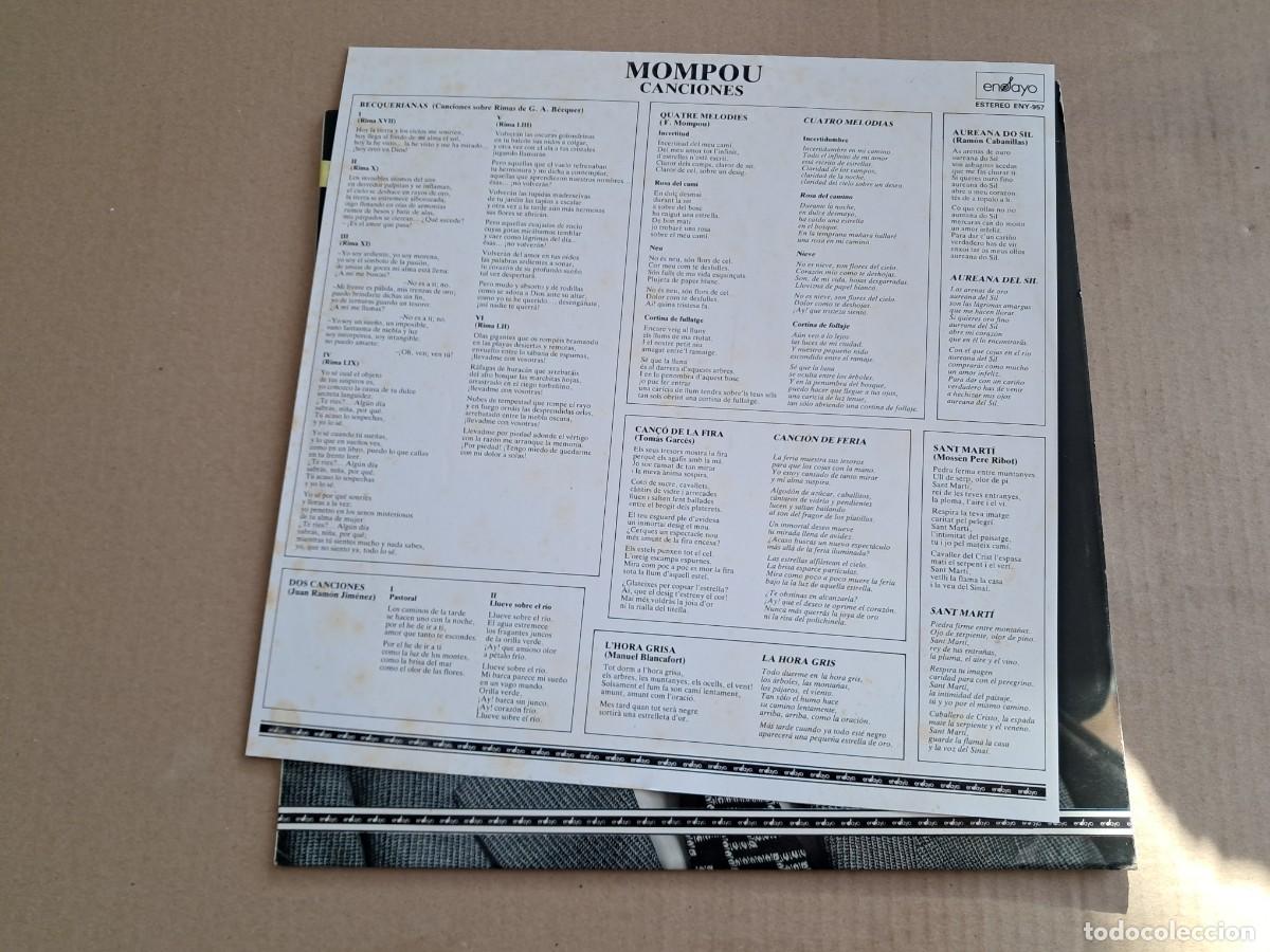 Discos de vinilo: MOMPOU - CANCIONES LP 1983 - Foto 3