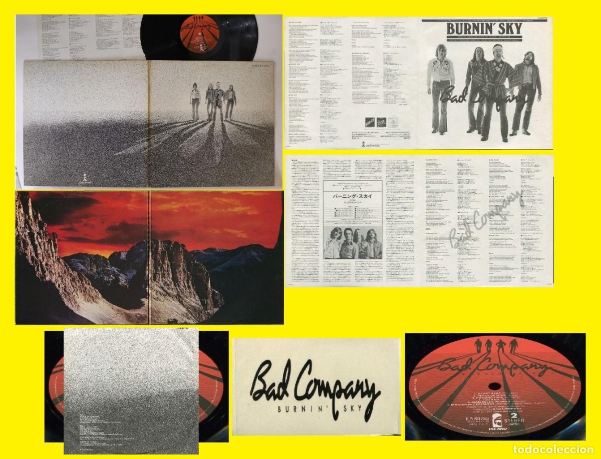 Discos de vinilo: BAD COMPANY burnin sky 76 hard rock, free, p rodgers, RARE EDIT JAPAN + 4 PAG INSERT, ENCARTE, EXC !