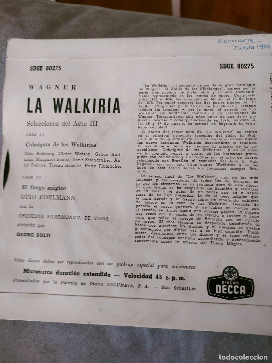 Discos de vinilo: DIE WALKURE. ACT 3. SINGLE - Foto 2