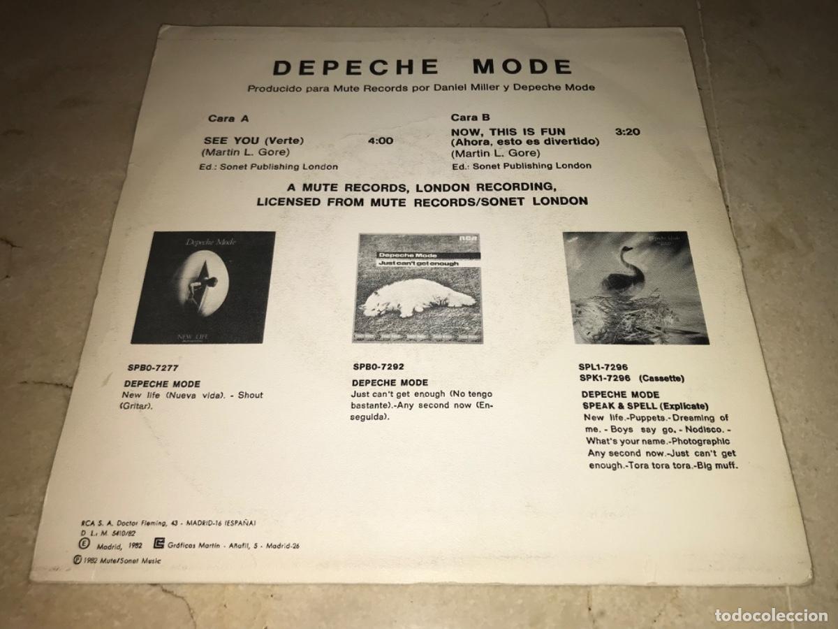 Discos de vinilo: DEPECHE MODE-SEE YOU-ORIGINAL ESPA&Ntilde;OL 1982 - Foto 2