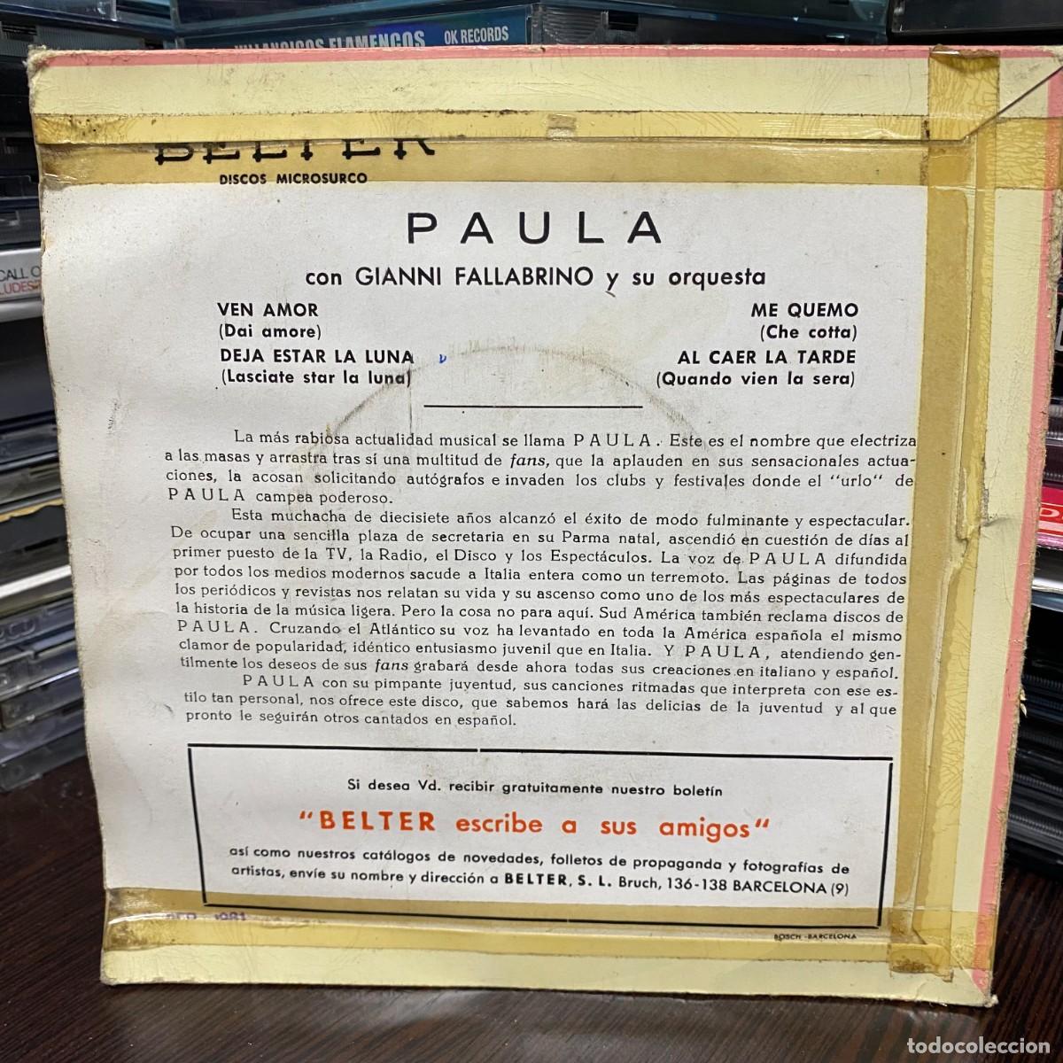 Discos de vinilo: Paula - Ven Amor (7&rdquo;, EP) - Foto 2