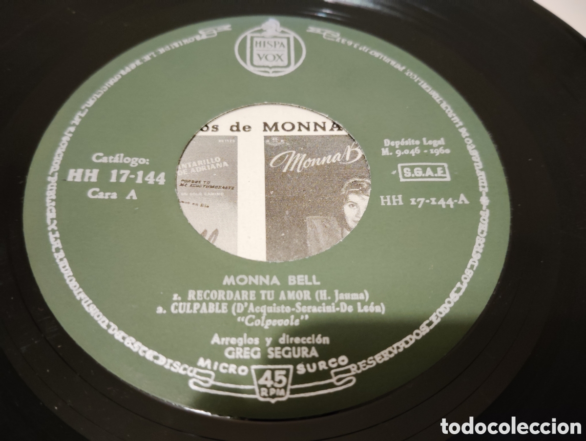Discos de vinilo: MONNA BELL - DESDE MEXICO ... 1960 - Foto 3