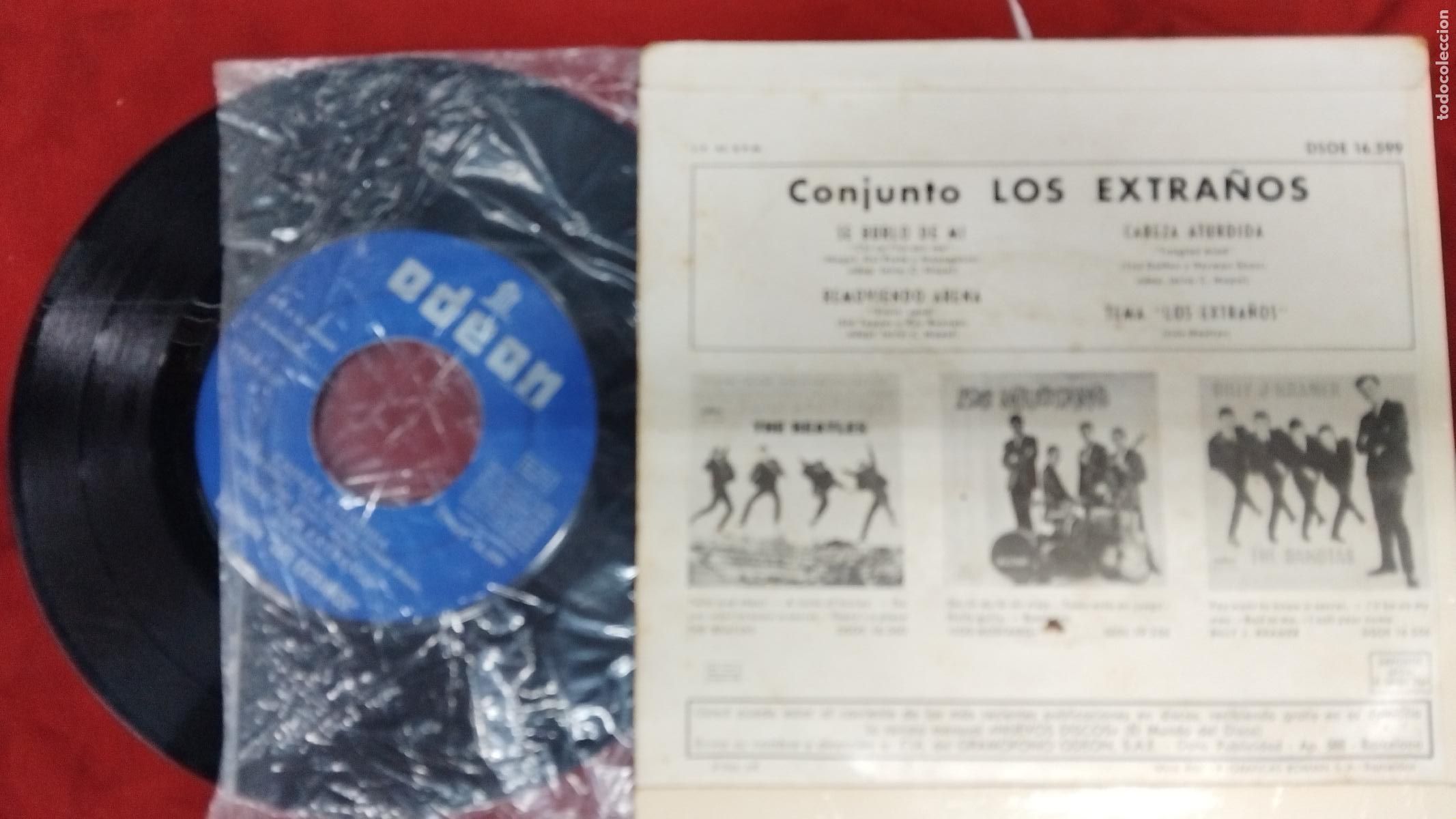 Discos de vinilo: LOS EXTRA&Ntilde;OS - SE BURLO DE MI + 3 - EP ODEON 1964 - Foto 3