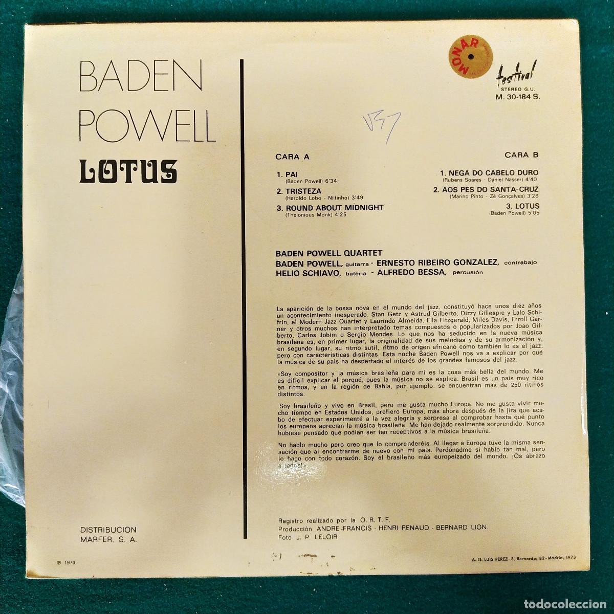 Discos de vinilo: Baden Powell &ndash; Lotus - Foto 2