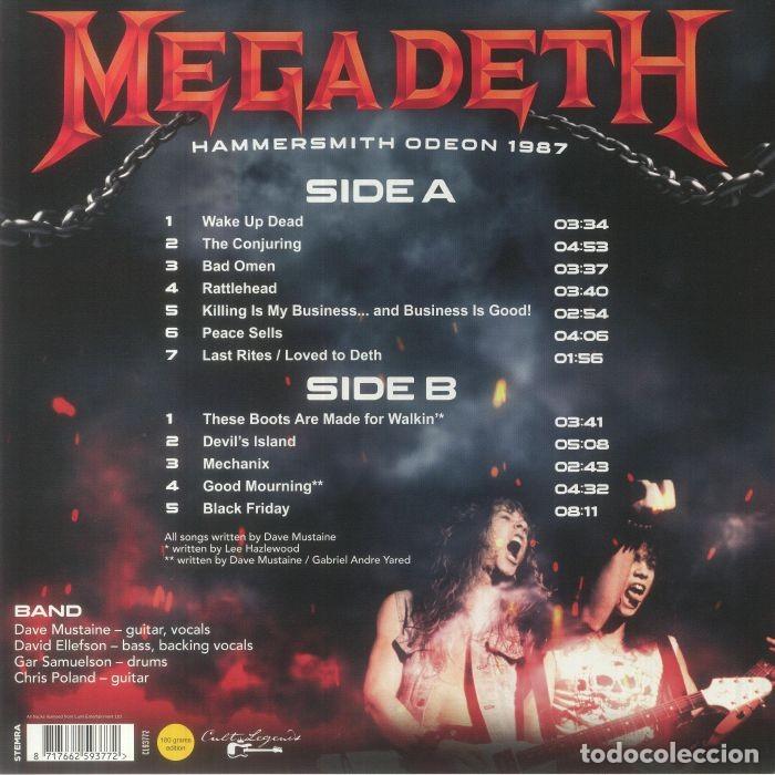 Discos de vinilo: Megadeth &ndash; Hammersmith Odeon 1987,LP,disco de vinilo - Foto 2