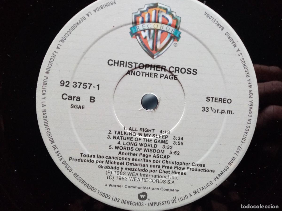 Discos de vinilo: DISCO DE VINILO - CHRISTOPHER CROSS - ANOTHER PAGE - Foto 4