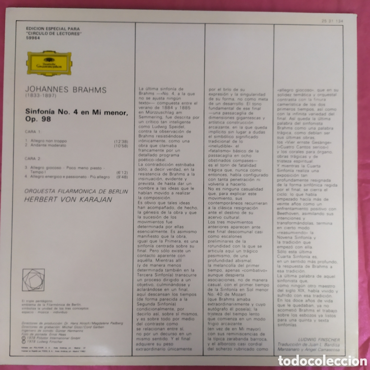 Discos de vinilo: Brahms - Berliner Philharmoniker Karajan - Deutsch Gramophone - Foto 2