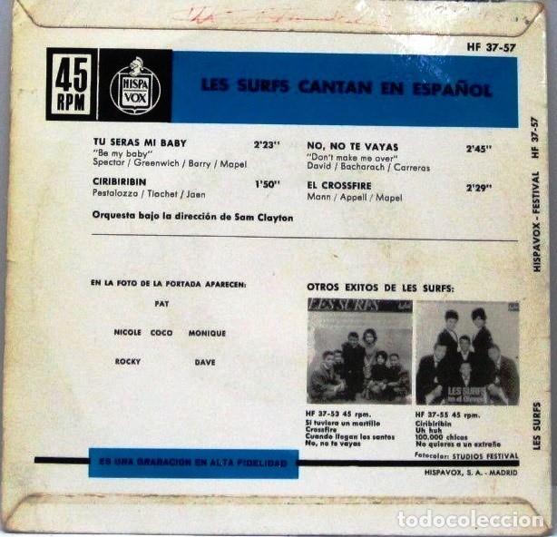 Discos de vinilo: LES SURFS CANTAN EN ESPA&Ntilde;OL - SINGLE - Foto 2