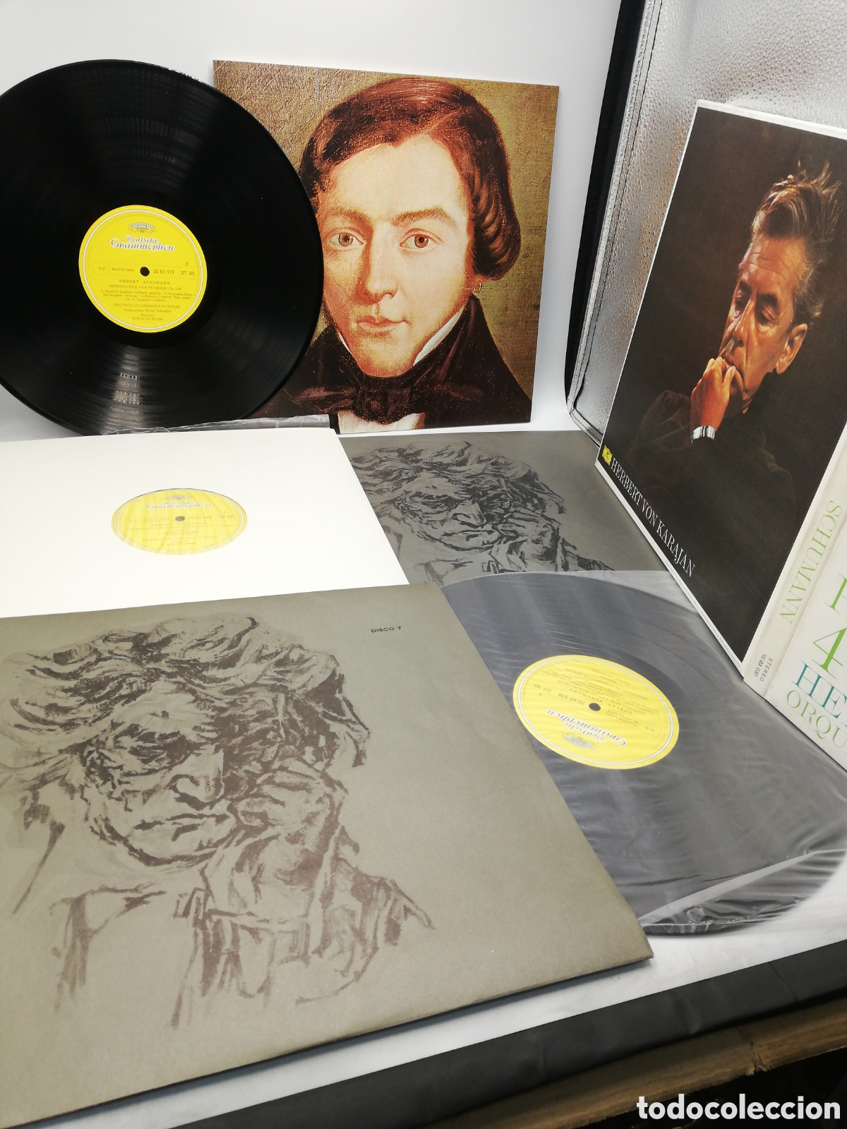 Discos de vinilo: Robert Schumann 4 Sinfon&iacute;as. Herbert Von Karajan. - Foto 1