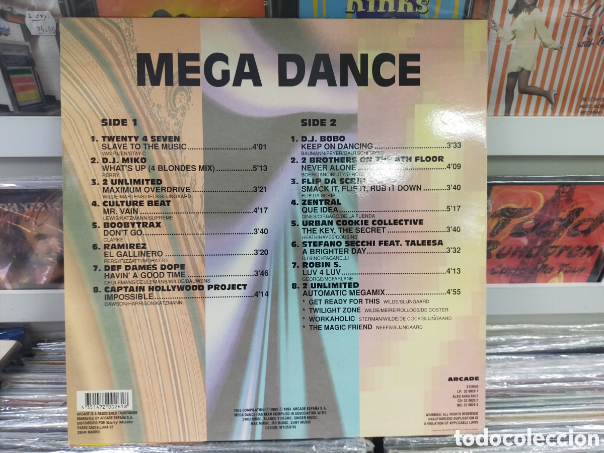 Discos de vinilo: Mega dance lp Espa&ntilde;a 1993 - Foto 2