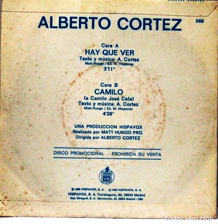 Discos de vinilo: ALBERTO CORTEZ - HAY QUE VER - SINGLE - Foto 2